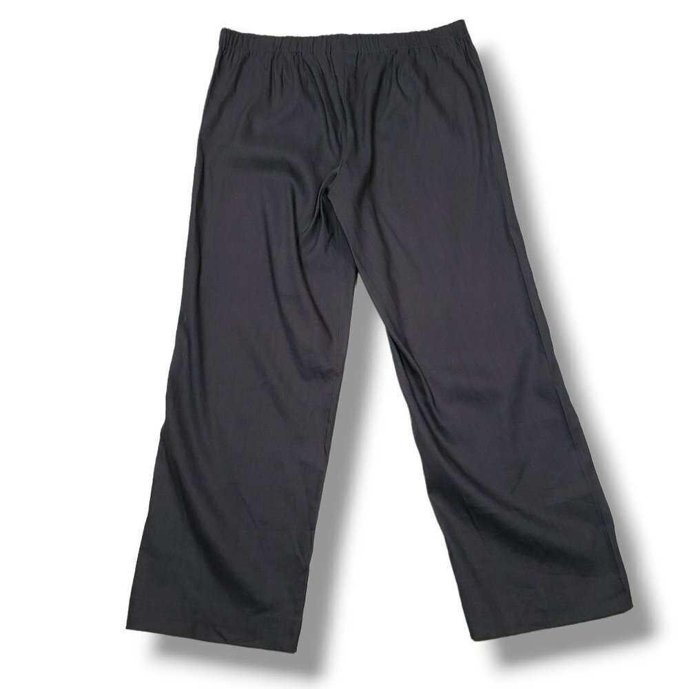 J Jill Linen Stretch Pants Womens 14 Petite Gray High Rise Trouser Pull On - Picture 4 of 10